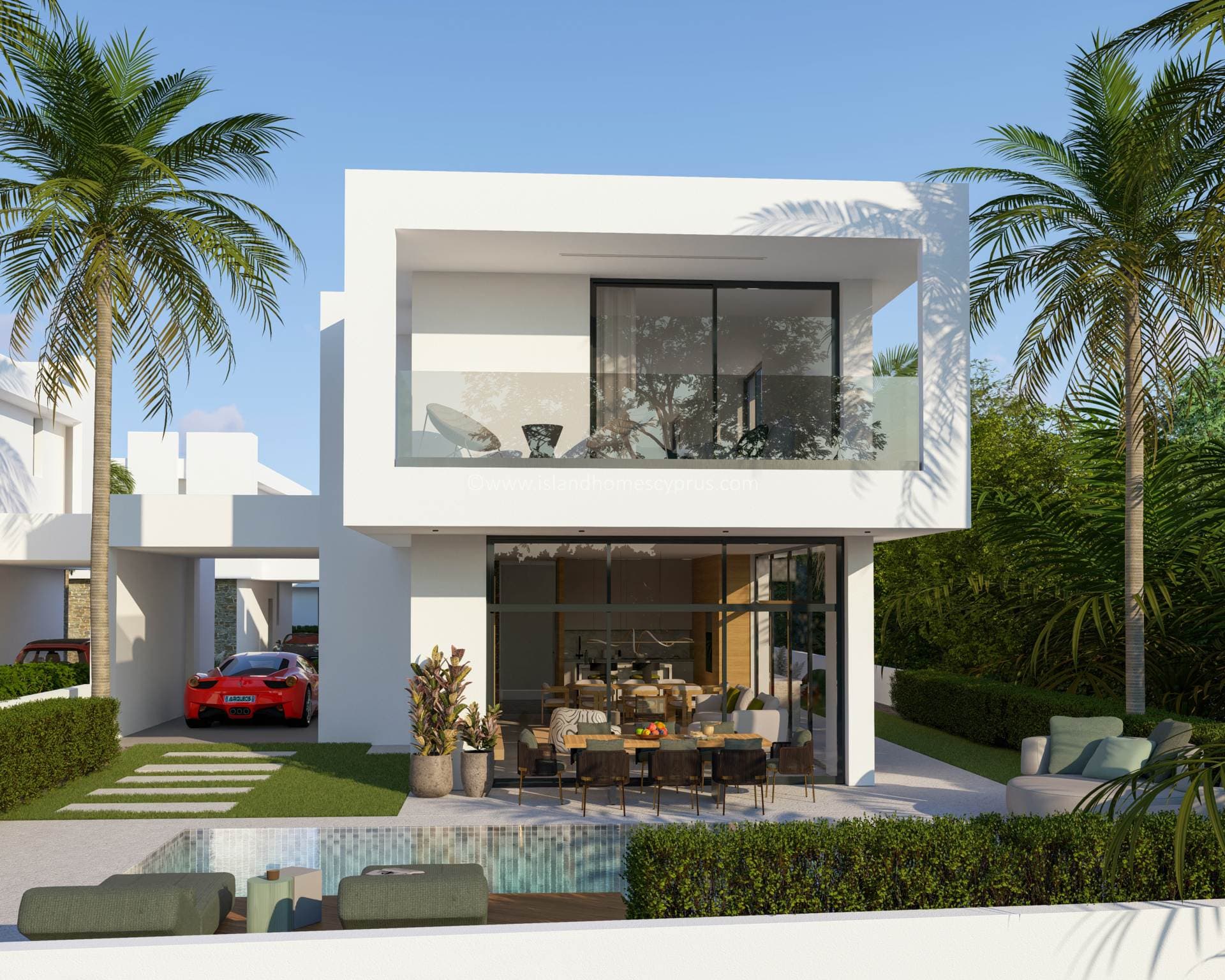 4 bedroom, 3 bathroom detached NEW BUILD villa SWIMMING POOL and optional ROOF TERRACE offering PANORAMIC SEA VIEWS in fantastic location of Pernera - SEA106DP