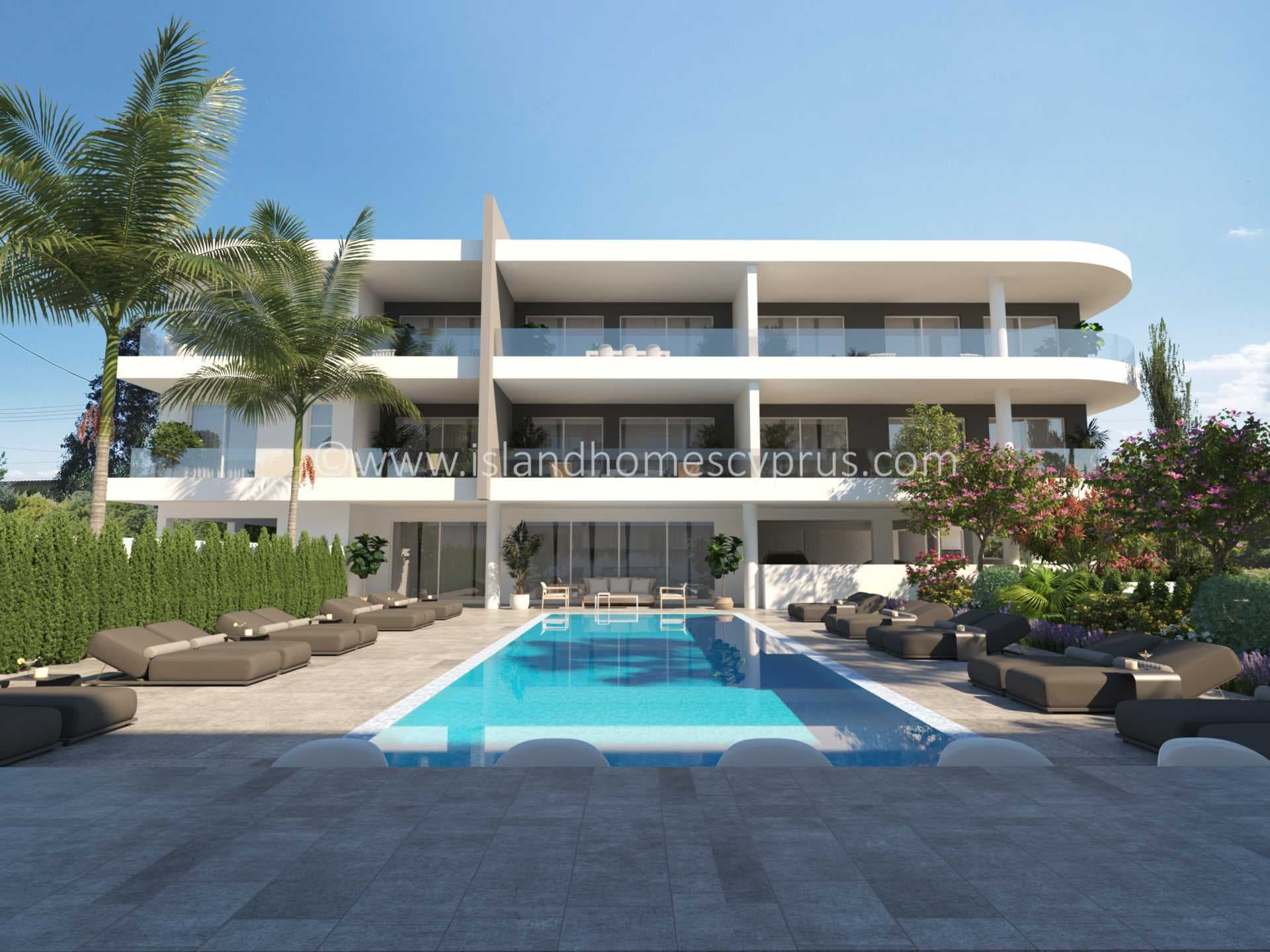 3 bedroom, 2 bathroom, first floor, NEW BUILD apartment with inviting swimming pool, sun terrace and gym in fantastic location of Sotira - FLS113DP