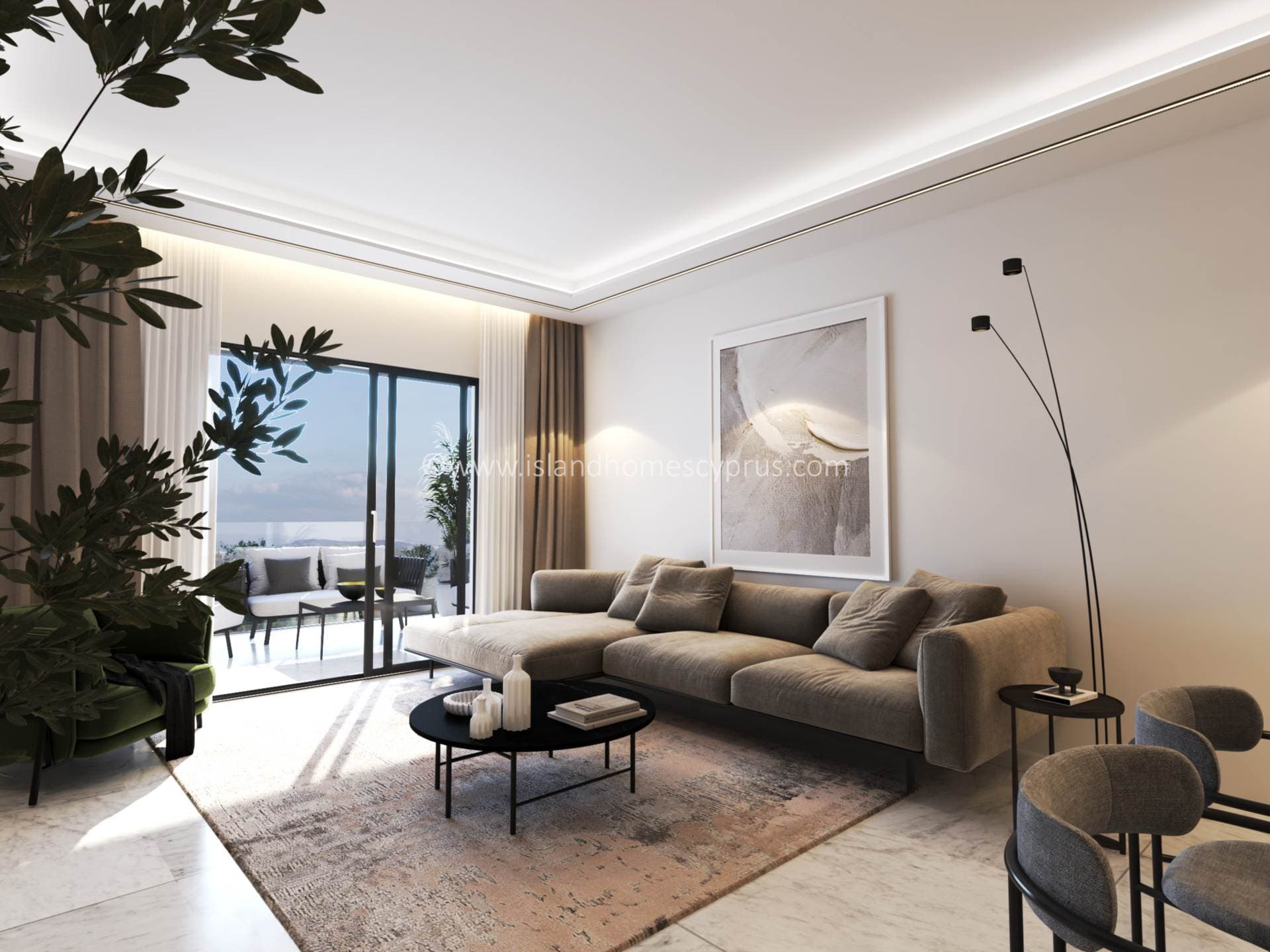 3 bedroom, second floor NEW BUILD apartment with a 22m2 covered veranda and 56m2 ROOF TERRACE, located in the popular village of Liopetri - TAL103DP