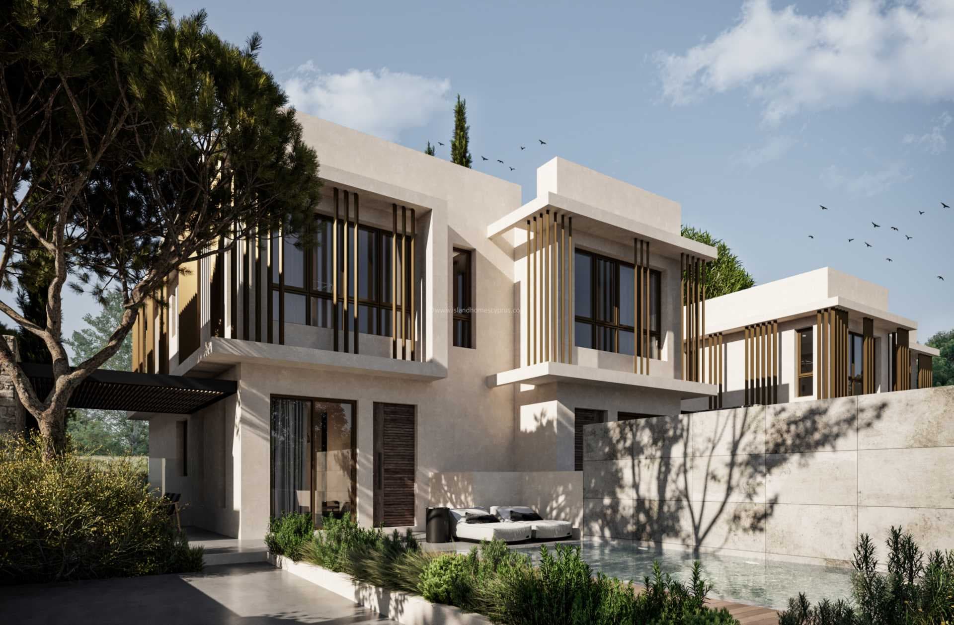 3 bedroom, 3 bathroom, modern design NEW BUILD, semi detached, villa with swimming pool in convenient location of Ayia Triada - ApN106dp