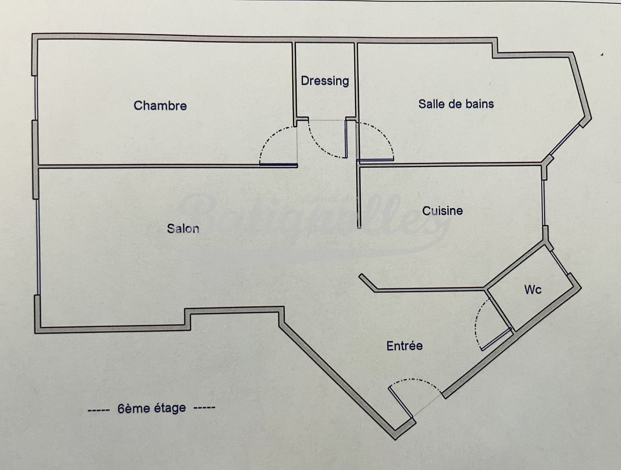 Appartement 2 pièces 44m2 traversant avec balcon PARIS 17
