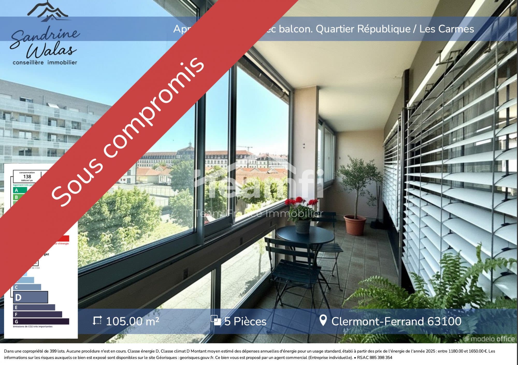 Appartement T5 avec balcon. Quartier République / Les Carmes