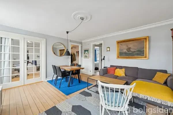 Flot og lys 3-V'er på 90 m2 med nyt badværelse