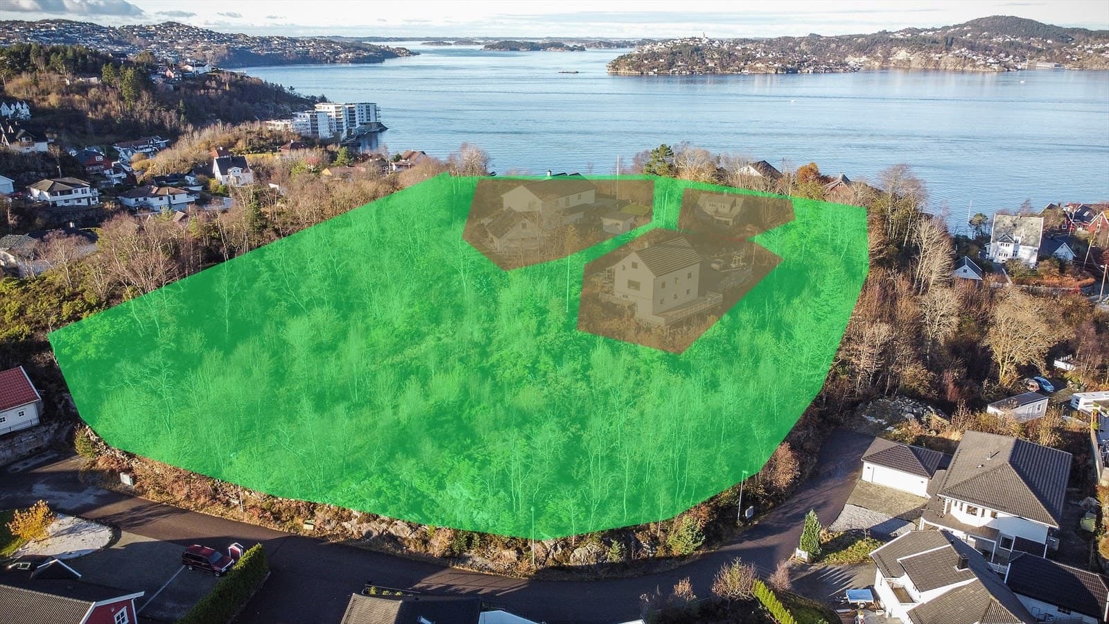 EiendomsMegler 1 Marken Godvik - Boligtomt på 7,7 mål regulert til 5 eneboliger
