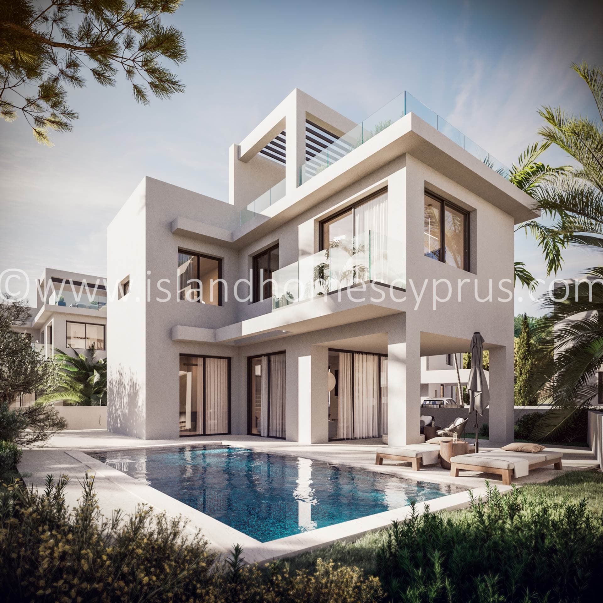 Modern 3 bedroom, 2 bathroom, 1 WC, link detached, NEW BUILD villa on 308m2 plot with private swimming pool, in great location of Pernera - SVP116DP